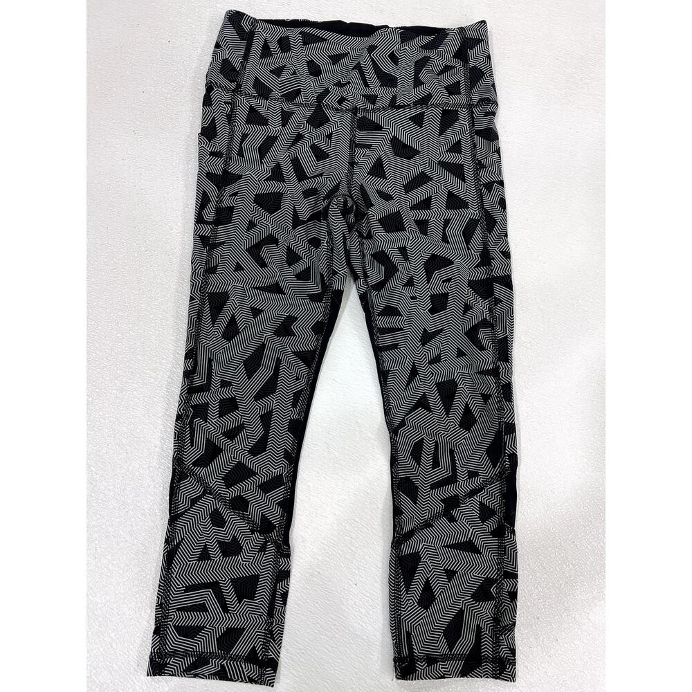 Lululemon Pace Rival High Rise Crop 22" Labyrinth Black Light Cast Sz 6